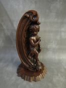 A LATE 19TH / EARLY 20TH CENTURY CARVED STUDY OF A CHERUB, H 30 cm