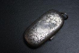 A HALLMARKED SILVER TWIN SOVEREIGN HOLDER - BIRMINGHAM 1896, approx weight 38.4g, W 6 cm,