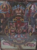 (XIX-XX). Nepalese / Tibetan school, Thanga study, unsigned, mixed media on canvas laid on card,