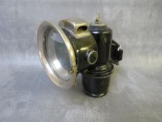 A VINTAGE LUCAS ACETYLENE MOTOR CYCLE LAMP, H 17 cm