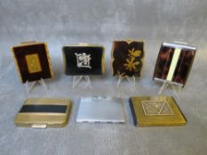 A COLLECTION OF SEVEN ART DECO AND LATER VINTAGE POWDER COMPACTS ETC., to include rectangular