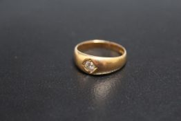 A CHESTER HALLMARKED 18 CARAT GOLD DIAMOND SET BAND, band is split, approx weight 4.7g