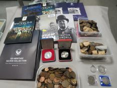 A SILVER PROOF 1977 CROWN, and 1997 five pounds (both in cases of issue with COA's) and a quantity