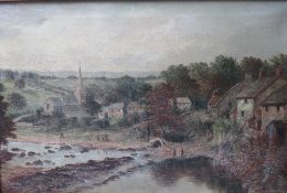 WILLIAM STONE, 'Rhayader from the bridge in 1894, Elan Valley in the distance', see inscription