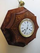 A LARGE 19TH CENTURY BELL STRIKE SEDAN WALL CLOCK BY A DUMINIL PARIS, the polygon shaped case made
