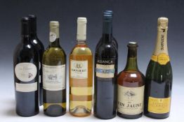 9 BOTTLES OF ASSORTED RED AND WHITE WINES TO INCLUDE 2 BOTTLES OF ILE LA FORGE CABERNET SAUVIGNON