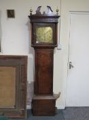 JOHN ADAMS - CAKEMORE - AN EARLY OAK CASED BRASS FACED CLOCK, with 30 hour movement, single