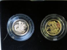 QEII 2005 / 2006 GOLD PROOF HALF SOVEREIGN PAIR, in case of issue with COA, along with an Alderney