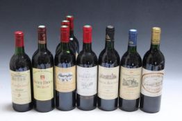 9 BOTTLES OF MEDOC AND HAUT-MEDOC BORDEAUX RED WINES CONSISTING OF 1 BOTTLE OF MONTGERALD 1983 - TOP