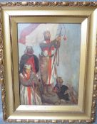 STEPHEN REID (1873-1948). Scottish school. study of crusaders praying, signed and dated 1908 lower