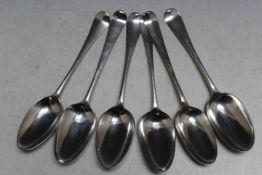 HESTER BATEMAN - A SET OF FIVE BRIGHT CUT TEASPOONS - LONDON 1788, approx weight 65g, L 12 cm