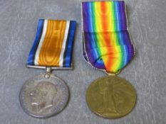 A WORLD WAR I MEDAL PAIR AWARDED TO 47554 PTE W. HARDY LEIC. REGIMENT (2)