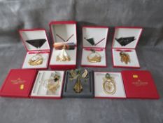 GEORG JENSEN - A COLLECTION OF FIVE BOXED CHRISTMAS ORNAMENTS, comprising 1998, 1994, two x 2004 and