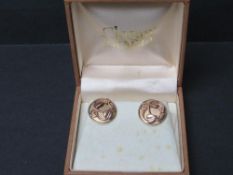 A VINTAGE CLOGAU 9CT GOLD CELTIC DESIGN 'TREE OF LIFE' EARRINGS, total approx. weight 6.26 g, in