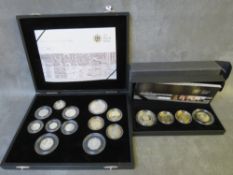 QEII ROYAL MINT SILVER PROOF COIN SET, and 2009 siler proof piedford set (both sets include Kew
