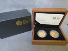 QEII 2008 50th ANNIVERSARY SOVEREIGN SET, consisting of sovereigns dated 1958 and 2008, in case of