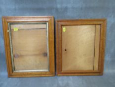 TWO 19TH CENTURY MAPLE FRAMES. one glazed, frame W 3.5 cm, rebates 32 x 24 cm, 30 x 25 cm
