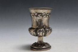 A HALLMARKED SILVER FOOTED CUP - LONDON 1841, makers mark indistinct, weight 148.2g approx, H 12.5