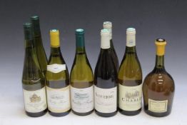 8 BOTTLES OF FRENCH WHITE WINE TO INCLUDE 1 BOTTLE OF GRAND REGNARD CHABLIS 1999 (SEAL BROKEN,