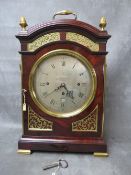 A FINE GEORGIAN MAHOGANY CASED BRACKET CLOCK BY THOMAS WAGSTAFFE, LONDON, having a large six