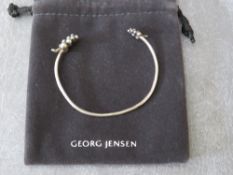 GEORG JENSEN - A MOONLIGHT GRAPES SILVER BANGLE, stamped 925, makers marks indistinct