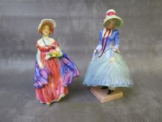 A ROYAL DOULTON 'PANTALETTES' FIGURINE HN1362, and Lady April figurine HN1958 (2)