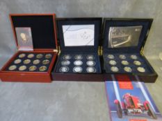 ROYAL MINT CASE SETS, consisting of 2009 Classic British Motor Cars (in silver), 2007 Diamond