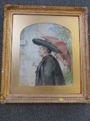 FLORENCE TIDDEMAN, stud of a cleric smoking 'A Merry Thought' see attached label and letter,