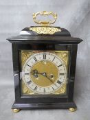 A LATE 17TH BRACKET CLOCK WITH QUARTER BELL STRIKE BY JOHN SHAW LONDON, the ebonised case having a