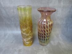 TWO STUART FLETCHER CONTEMPORARY GLASS VSES, both signed to the base, tallest H 22 cm