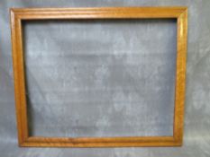 A 19TH CENTURY MAPLE FRAME, frame W 5 cm, rebate 54 x 69 cm