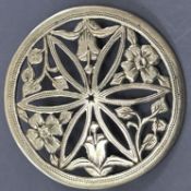 runde Silber-800- Durchbruch-Brosche, D-4 cm, 6,6 gr