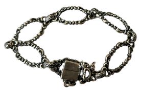 Silber-Armkette-835- mit Kastenschloss, Sicherheitskette, 17,1 gr.