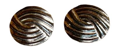 Paar runde Ohrstecker, Silber-925-, D-2 cm, 2 gr.
