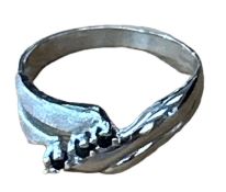 Silberring-925- mit 3 schwarzen Steinen, RG 55, 2,8 gr