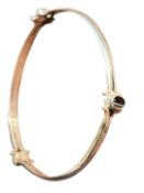 Silber-Armreif mit 3 roten kleinen Cabouchons