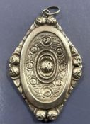 Rosenmuster Silber-900- Anhänger, 5x3 cm, 5,8 gr.