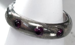 Silberring-925- mit 3 roten Steinen, RG 59, 7,9 gr