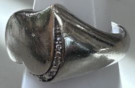 Silberring-925- mit klaren Steinen, Markasiten, RG 55 1/2, 9,7 gr