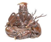Schoulao mit Hirsch: wohl Zhongli Quan -Daoistischer Gott