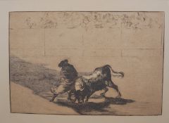 Goya y Lucientes, Francisco José de: Stierkampfszene aus La Tauromaquia 1814-16 Nr .14