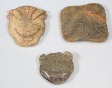 Sammlung von 3 Jade Gürtelschnallen