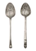 Two silver coffee spoons by Gwen Whicker.