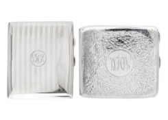 Two silver cigarette cases.
