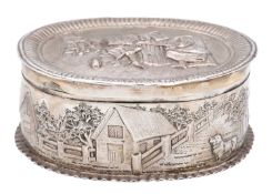 An 835 Dutch silver oval box.