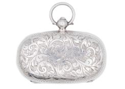 A George V silver foliate engraved double sovereign case.