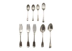 A selection of various hallmarked silver spoons and forks.