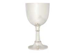 A George V silver large pedestal trophy cup by D & M Davis.