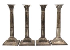A good set of four Victorian silver candlesticks by Martin, Hall & Co.