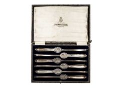 A George V silver, cased set of six lobster picks by William Hutton & Sons Ltd.